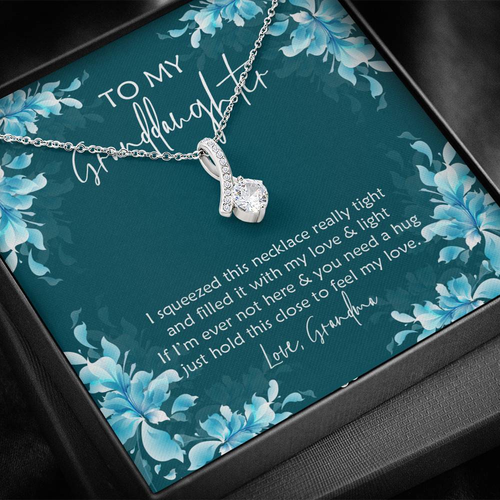 To My Granddaughter I Squeezed This Necklace Really Tight and Filled It with Love Alluring Pendant Necklace