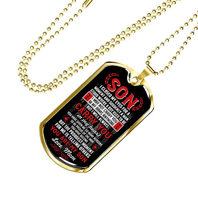 Son I Closed My Eyes For A Moment And Suddenly A Man Stood Where A Boy Used To Be From Mom Dog Tag Pendant Necklace
