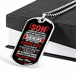 Son I Closed My Eyes For A Moment And Suddenly A Man Stood Where A Boy Used To Be From Mom Dog Tag Pendant Necklace