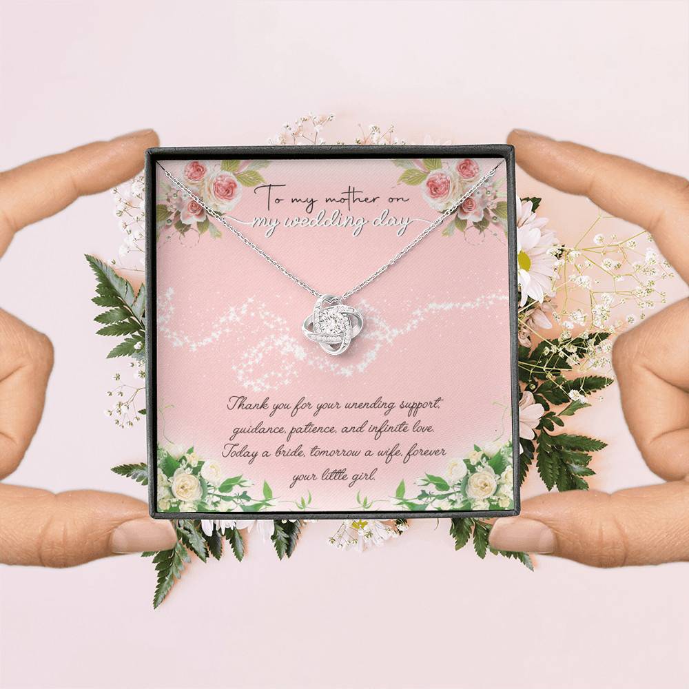 To My Mother On My Wedding Day Love Knot Necklace - Wedding Mother Of The Bride Gifts From Daughter