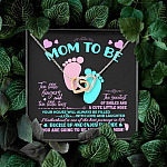 Mom To Be Ten Little Fingers And Ten Little Toes New Mom Interlocking Hearts Pendant Necklace