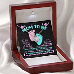 Mom To Be Ten Little Fingers And Ten Little Toes New Mom Love Knot Pendant Necklace
