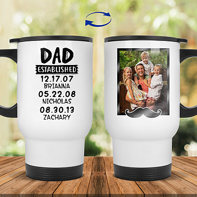 14 oz. White Travel Mug