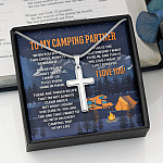To My Camping Partner When You Wear This Cross Always Remember Artisan Crafted Cross Necklace - Camper Gifts