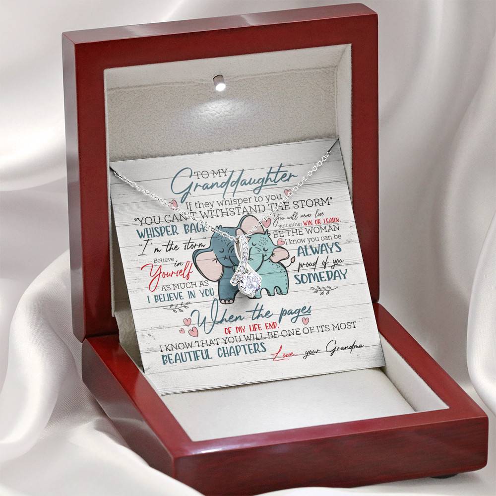 To My Granddaughter If They Whisper To You Elephant Alluring Beauty Necklace Granddaughter Gifts From Grandma