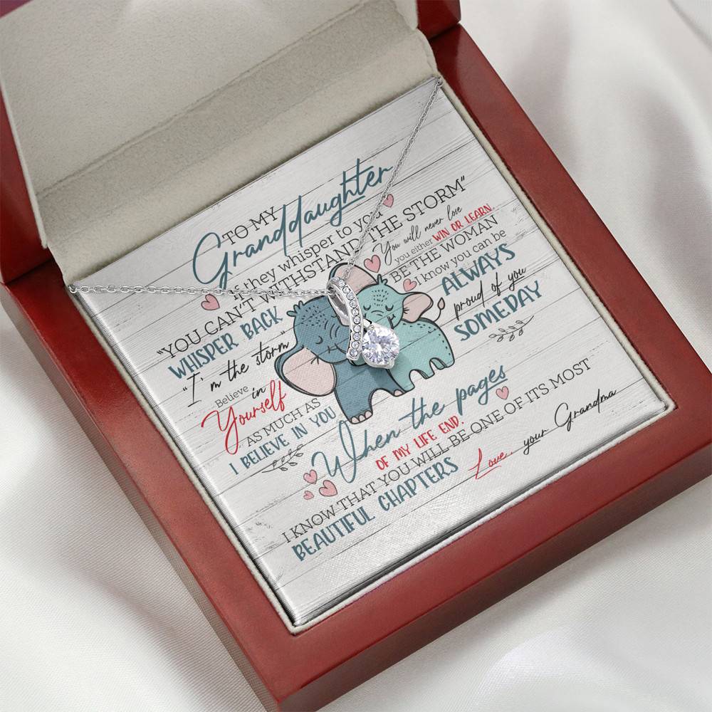 To My Granddaughter If They Whisper To You Elephant Alluring Beauty Necklace Granddaughter Gifts From Grandma