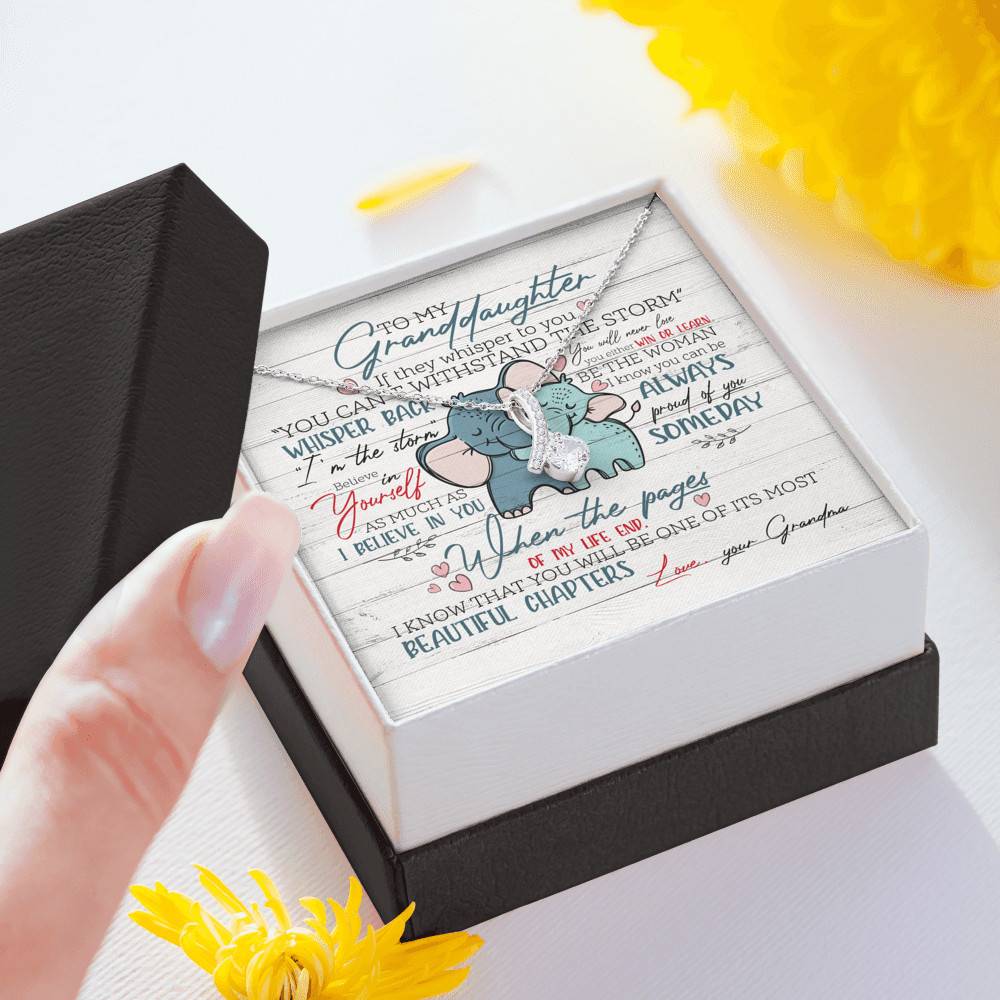 To My Granddaughter If They Whisper To You Elephant Alluring Beauty Necklace Granddaughter Gifts From Grandma