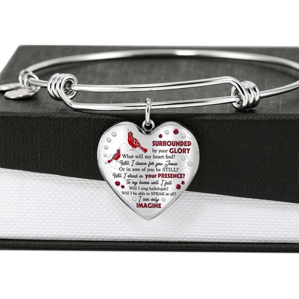 Cardinal Surrounded By Your Glory What Will My Heart Feel Will I Dance For You Jesus Heart Pendant Necklace