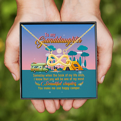 Alternative view of To My Granddaughter Someday When The Book Of My Life Ends Camping Infinity Heart Pendant Necklace