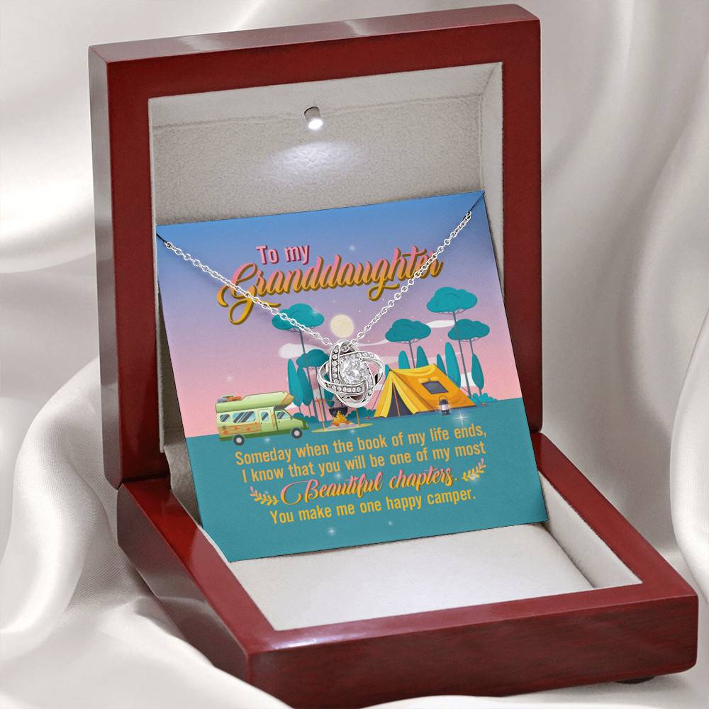 To My Granddaughter Someday When The Book Of My Life Ends Camping Interlocking Love Knot Necklace