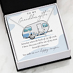 Camping to My Granddaughter Someday When the Book of My Life Ends Scripted Love Pendant Necklace Camping to My Granddaughter Someday When the Book of My Life Ends Scripted Love Pendant Necklace