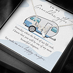 Camping to My Granddaughter Someday When the Book of My Life Ends Scripted Love Pendant Necklace Camping to My Granddaughter Someday When the Book of My Life Ends Scripted Love Pendant Necklace
