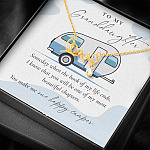 Camping to My Granddaughter Someday When the Book of My Life Ends Scripted Love Pendant Necklace Camping to My Granddaughter Someday When the Book of My Life Ends Scripted Love Pendant Necklace