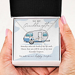 Camping to My Granddaughter Someday When the Book of My Life Ends Scripted Love Pendant Necklace Camping to My Granddaughter Someday When the Book of My Life Ends Scripted Love Pendant Necklace