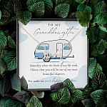 Camping to My Granddaughter Someday When the Book of My Life Ends Scripted Love Pendant Necklace Camping to My Granddaughter Someday When the Book of My Life Ends Scripted Love Pendant Necklace