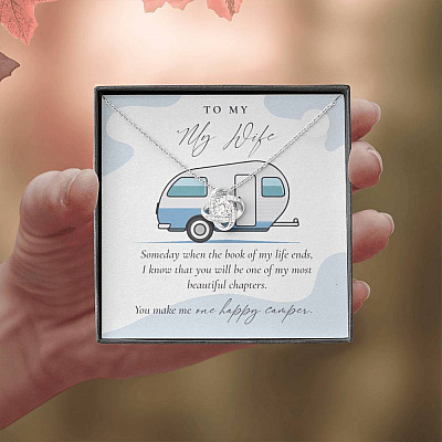 Camping to My Wife Someday When the Book of My Life Ends Love Knot Pendant Necklace