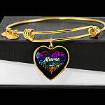 Rainbow Nurse Heart Proud Nurse Heart Pendant Necklace