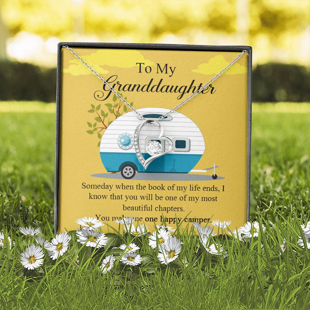 To My Granddaughter I Know You Make Me One Happy Camper Forever Love Necklace