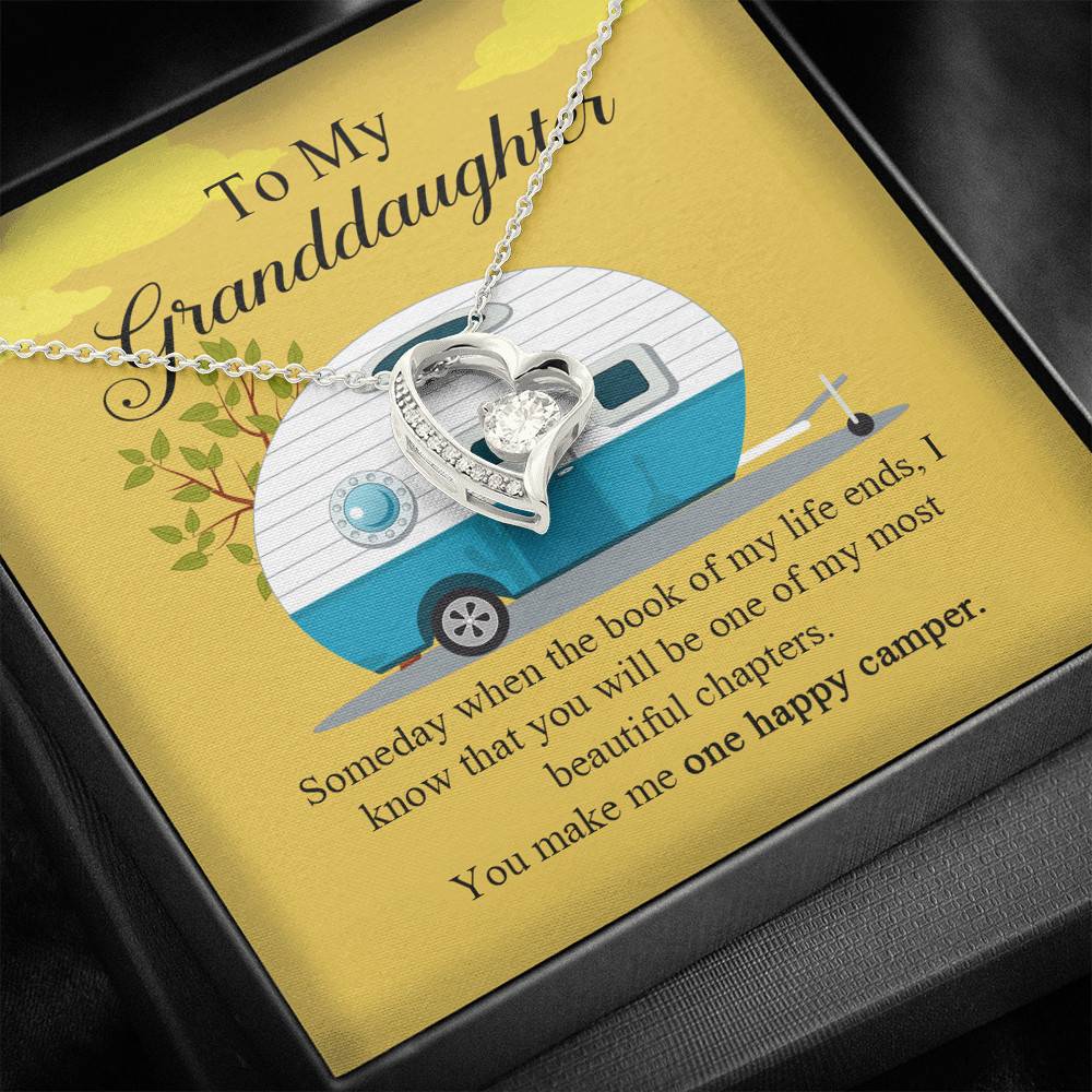 To My Granddaughter I Know You Make Me One Happy Camper Forever Love Necklace