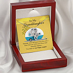 To My Granddaughter I Know You Make Me One Happy Camper Double Hearts Necklace