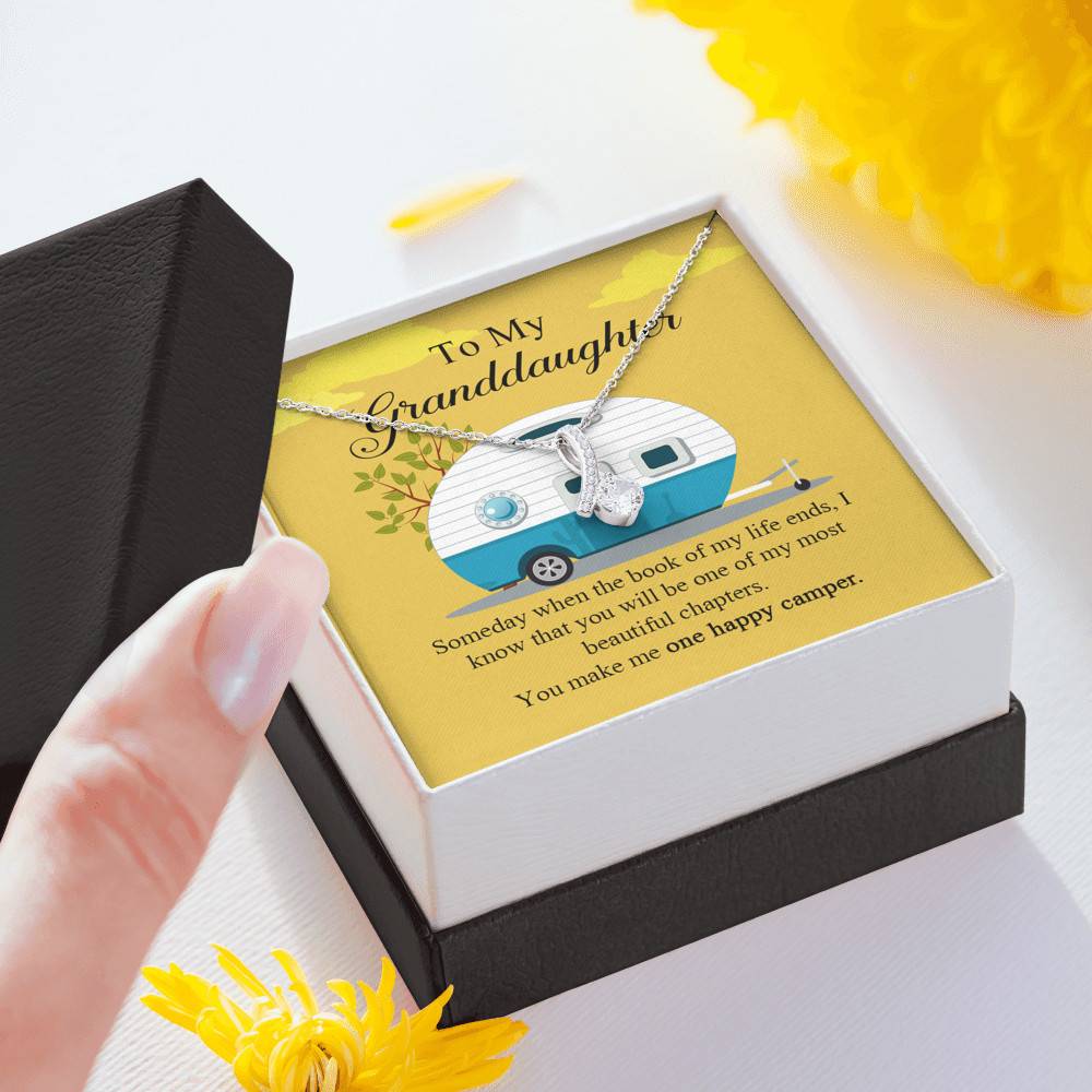 To My Granddaughter I Know You Make Me One Happy Camper Alluring Beauty Necklace