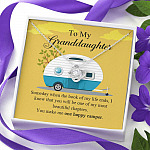 To My Granddaughter I Know You Make Me One Happy Camper Love Knot Necklace