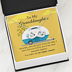To My Granddaughter I Know You Make Me One Happy Camper Infinity Heart Pendant Necklace
