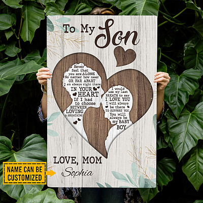 Personalized From Mom To My Son Never Feel That You Are Alone Wrapped Framed Canvas Prints - Unframed Poster