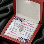 To My Husband's Mom Thank You For Everything Double Hearts Necklace - Jewelry Gift For Mother In Law