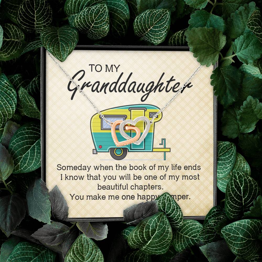 Camping To My Granddaughter Someday When The Book Of My Life Ends Camper Vans Interlocking Hearts Necklace