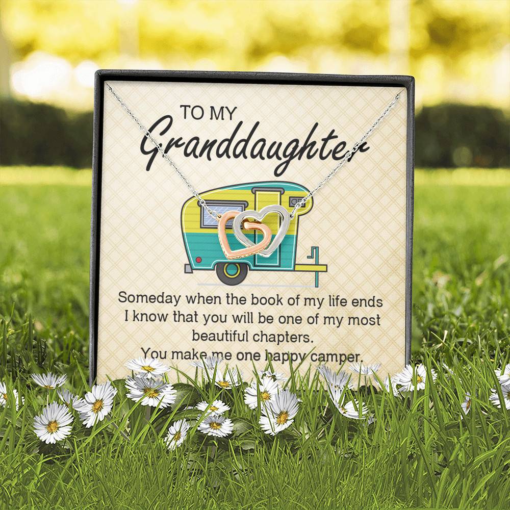 Camping To My Granddaughter Someday When The Book Of My Life Ends Camper Vans Interlocking Hearts Necklace