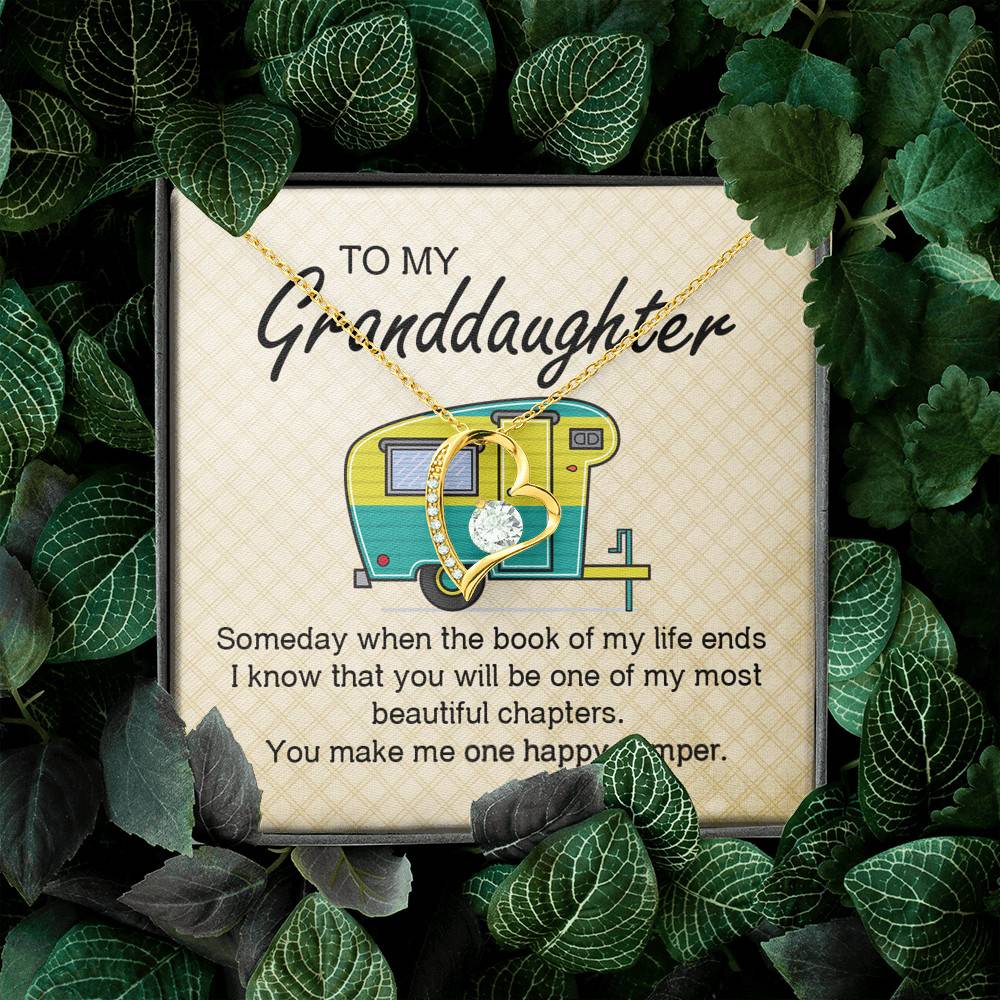 Camping To My Granddaughter Someday When The Book Of My Life Ends Camper Vans Forever Love Heart Necklace