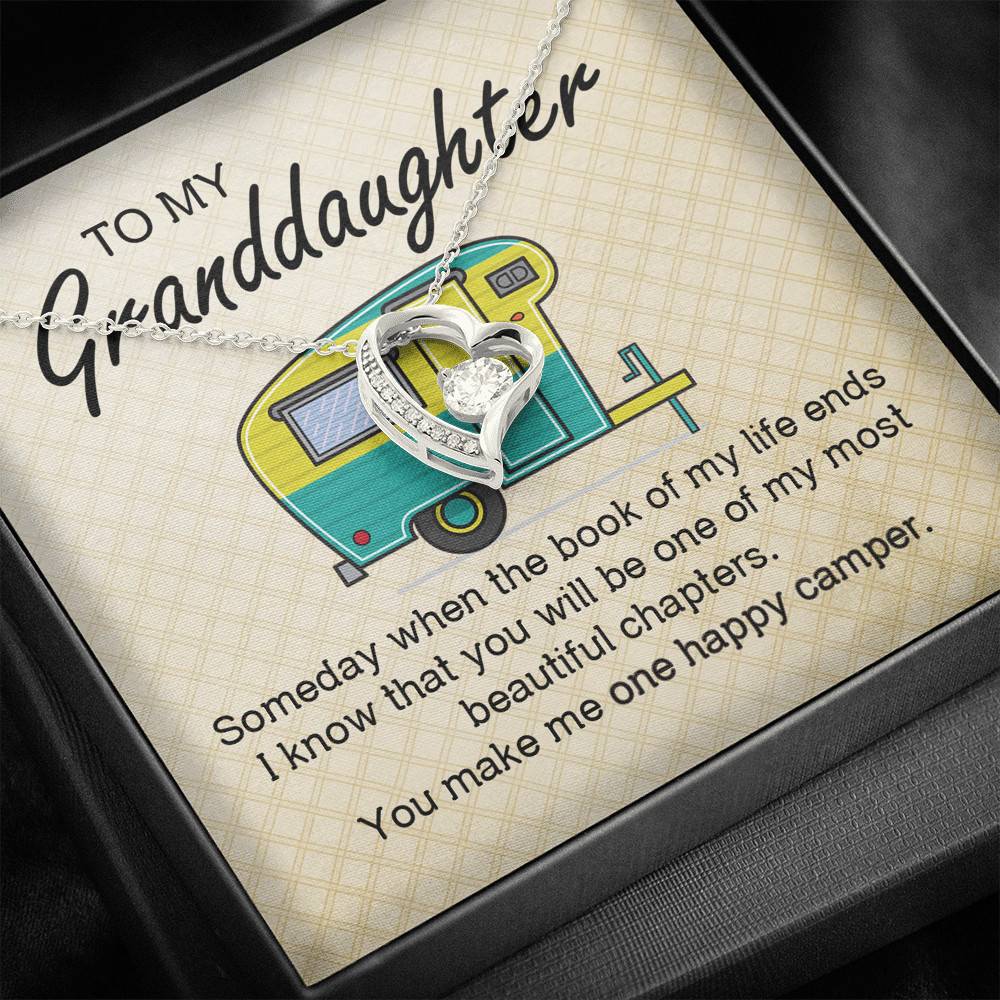 Camping To My Granddaughter Someday When The Book Of My Life Ends Camper Vans Forever Love Heart Necklace