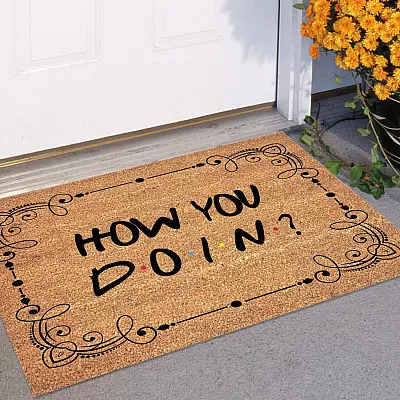 Vintage How You Doin Friend Doormat - Funny Indoor Outdoor Doormat