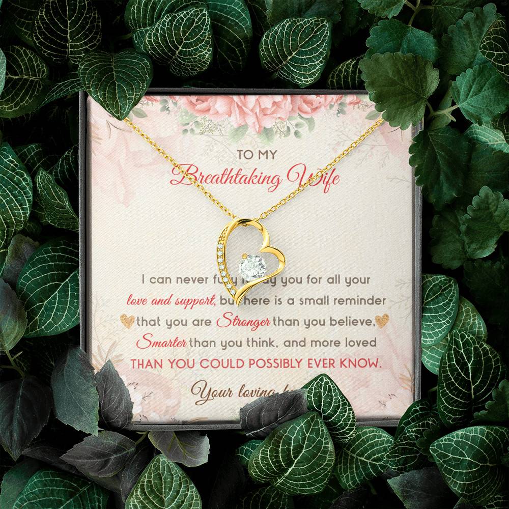 To My Breathtaking Wife I Can Never Fully Repay You For All Your Love And Support Forever Love Heart Pendant Necklace