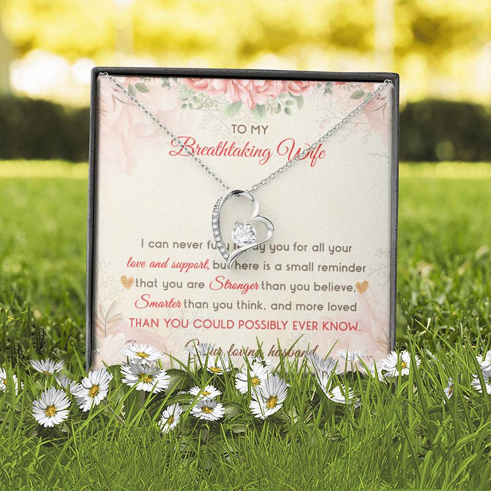 To My Breathtaking Wife I Can Never Fully Repay You For All Your Love And Support Forever Love Heart Pendant Necklace