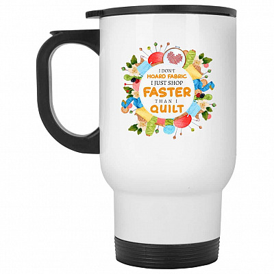 14 oz. White Travel Mug