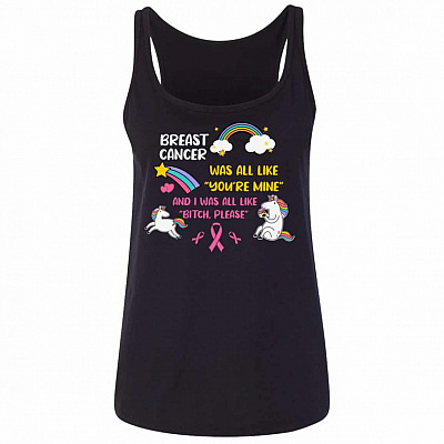 unicorn, Black, Ladies Tank Top