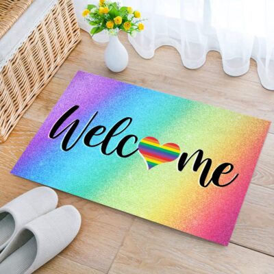 Alternative view of Welcome Gay Pride Rainbow Doormat - Outdoor Indoor Doormat