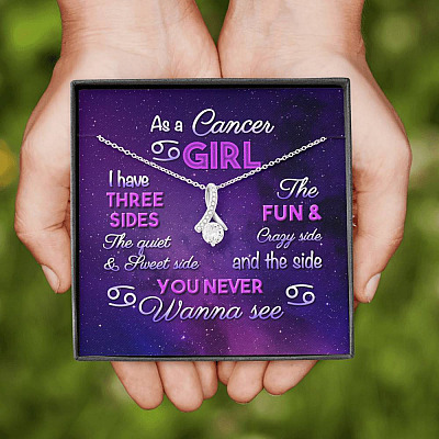 As a Cancer Girl I Have Three Sides the Quite and The Sweet Side Alluring Pendant Necklace