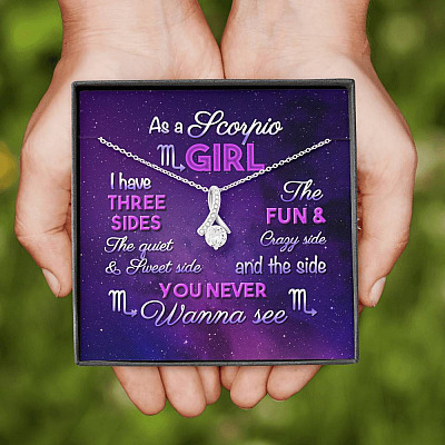 As a Scorpio Girl I Have Three Sides the Quite and The Sweet Side Alluring Pendant Necklace