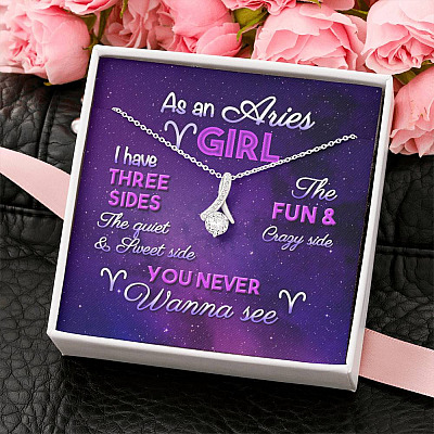As an Aries Girl I Have Three Sides the Quite and The Sweet Side Alluring Pendant Necklace