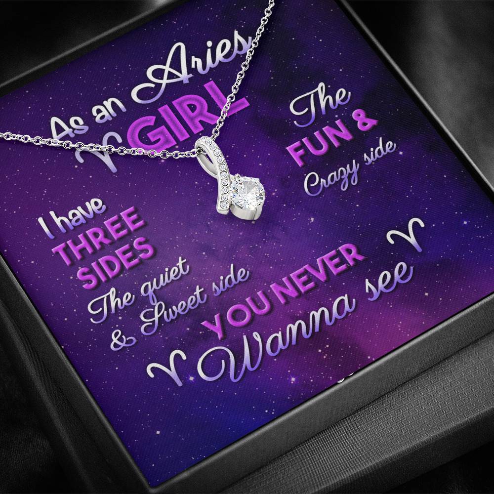 As an Aries Girl I Have Three Sides the Quite and The Sweet Side Alluring Pendant Necklace