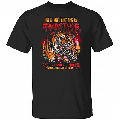 temple tee, Black, Unisex T-Shirt