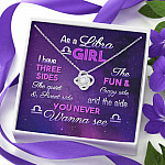 As a Libra Girl I Have Three Sides the Quite and The Sweet Side Love Knot Pendant Necklace