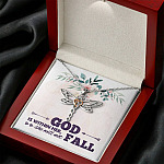 God is Within Her She Will Not Fall Dragonfly Pendant Necklace