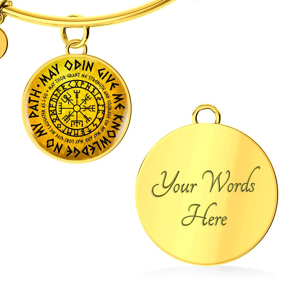 May Odin Give Me Knowledge On My Path Circle Pendant Necklace - Nordic Vikings Necklace - Viking Gifts