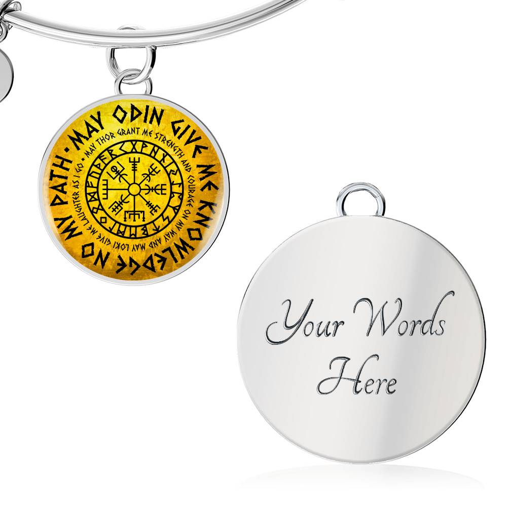 May Odin Give Me Knowledge On My Path Circle Pendant Necklace - Nordic Vikings Necklace - Viking Gifts