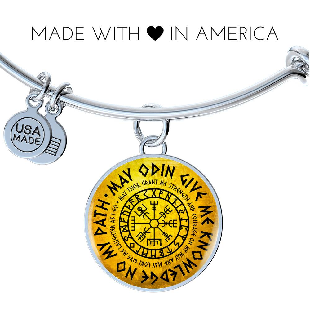 May Odin Give Me Knowledge On My Path Circle Pendant Necklace - Nordic Vikings Necklace - Viking Gifts