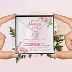 To The Mother Of The Bride Thank You For Entrusting Me Love Knot Necklace - Mother In Law Gifts From Groom